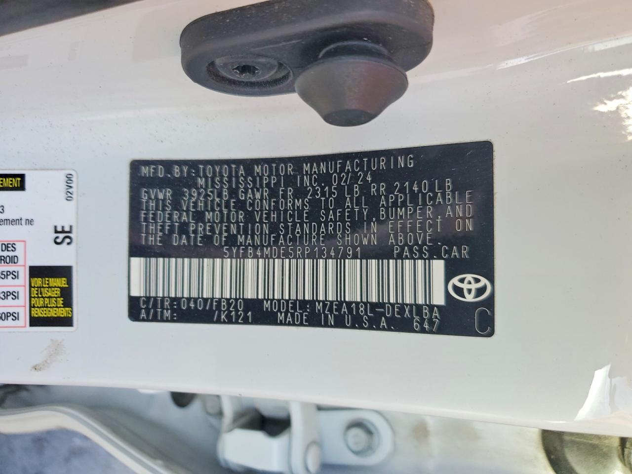 2024 TOYOTA COROLLA LE photo 12