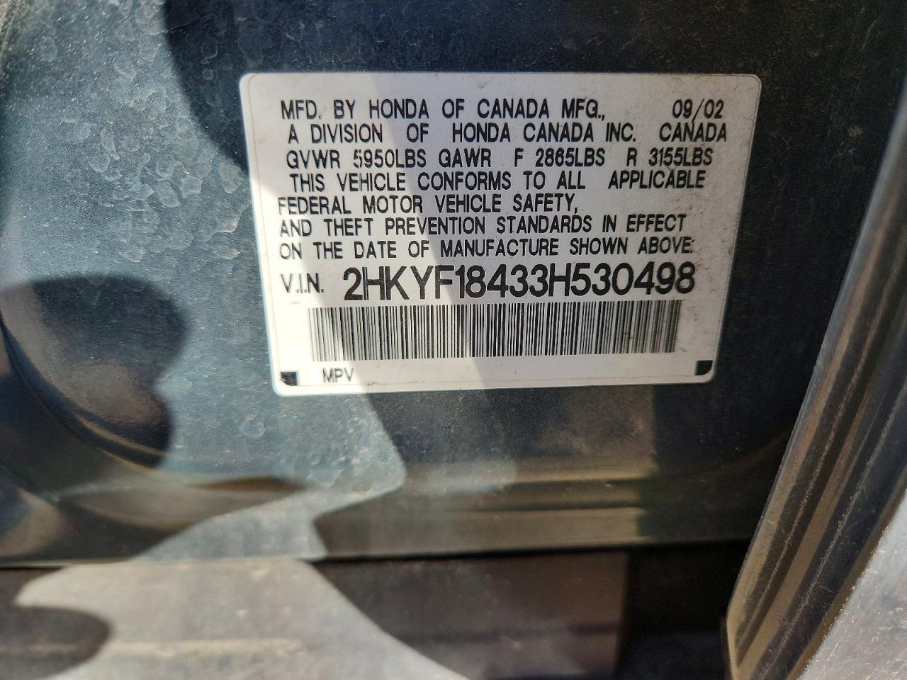 2003 HONDA PILOT EX photo 13