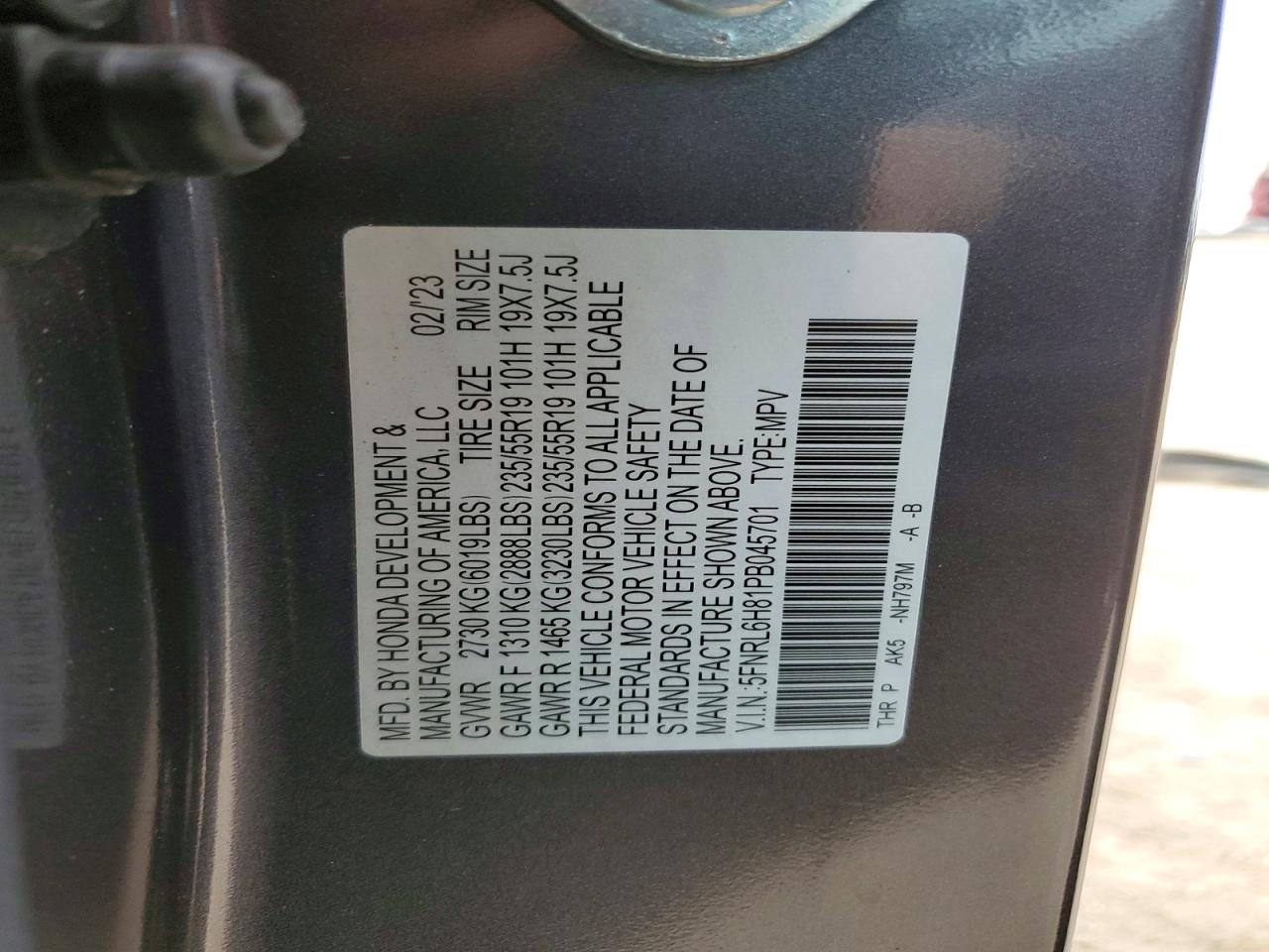 2023 HONDA ODYSSEY TOURING photo 13