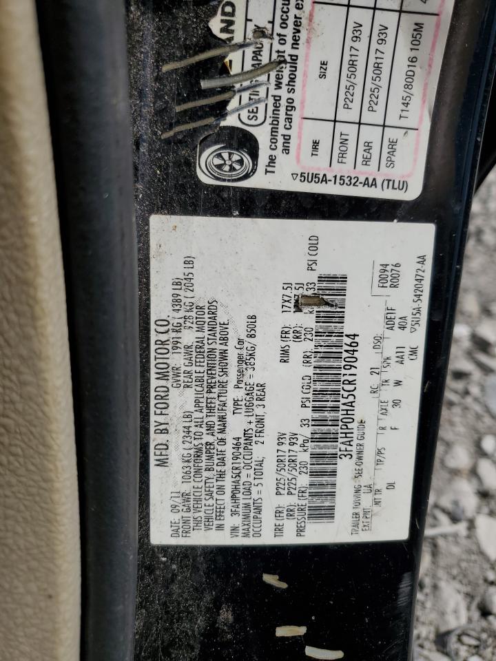 2012 FORD FUSION SE photo 12