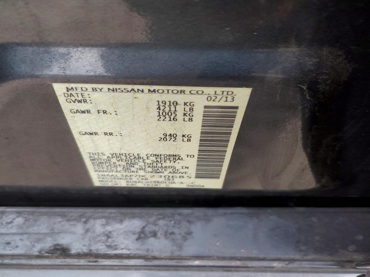 2013 NISSAN ALTIMA 2.5 photo 13