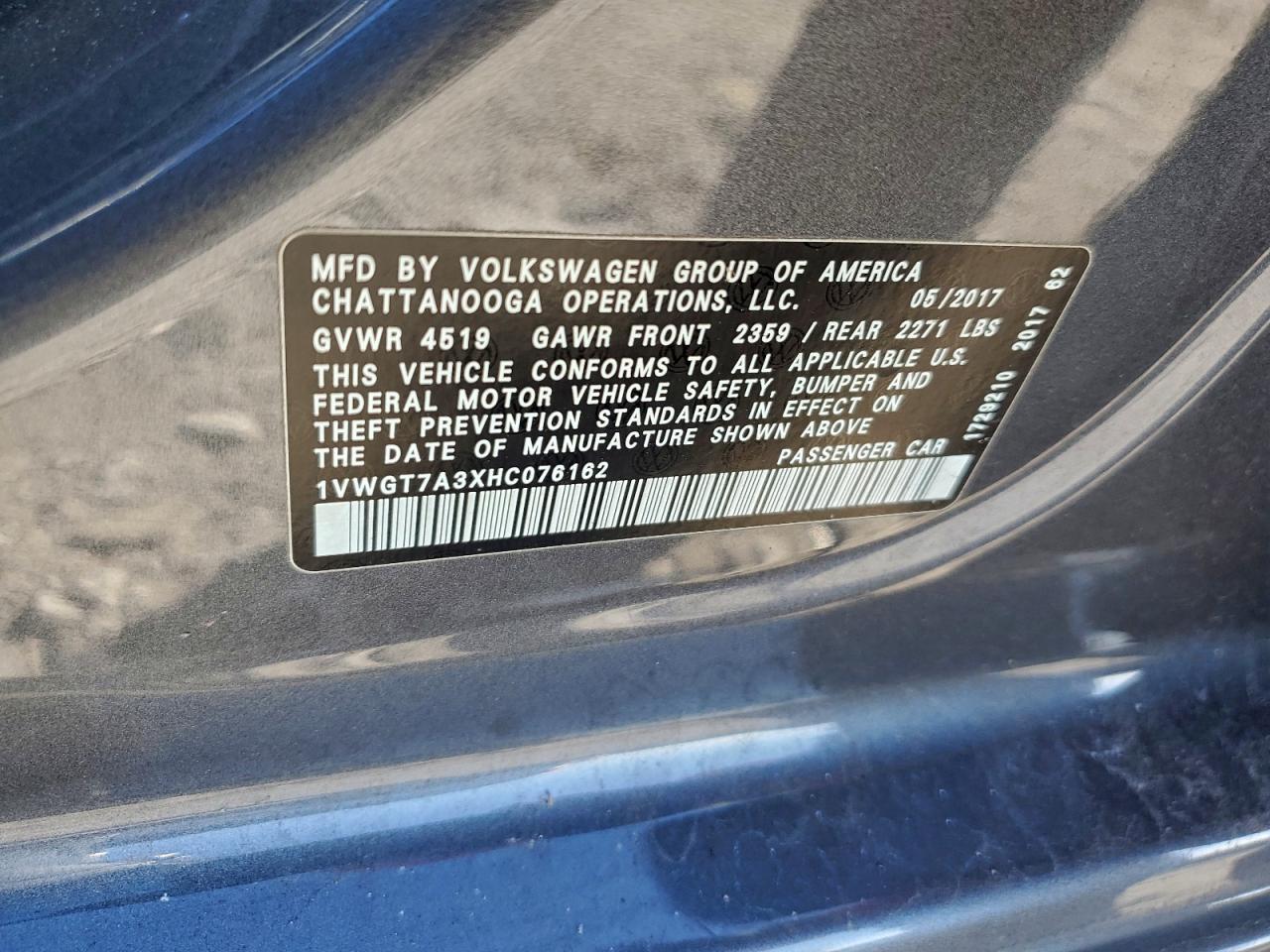 2017 VOLKSWAGEN PASSAT SE photo 12