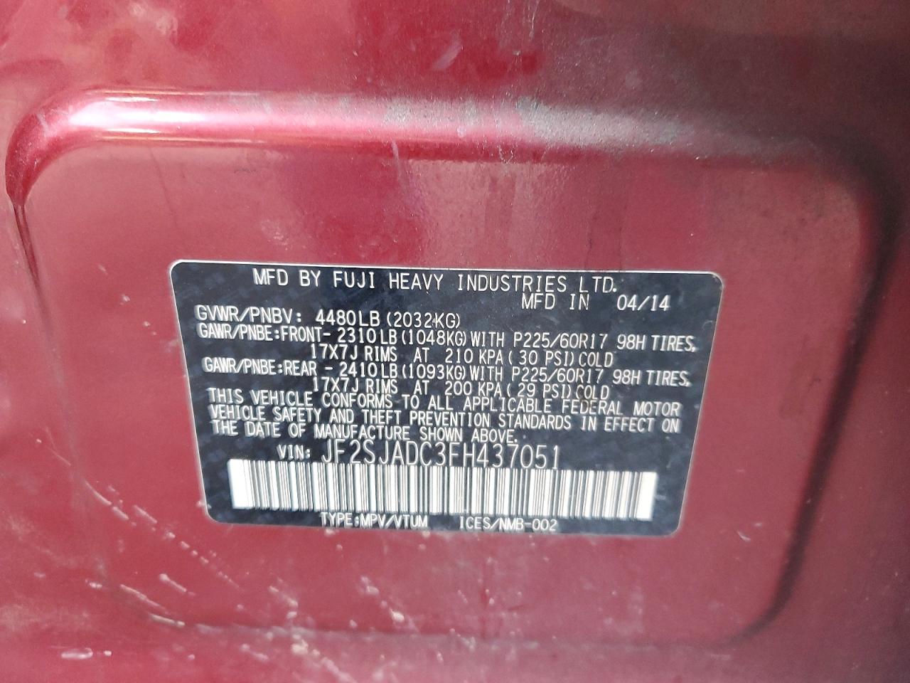 2015 SUBARU FORESTER 2.5I PREMIUM photo 23