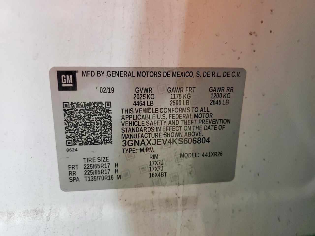 2019 CHEVROLET EQUINOX LT photo 14