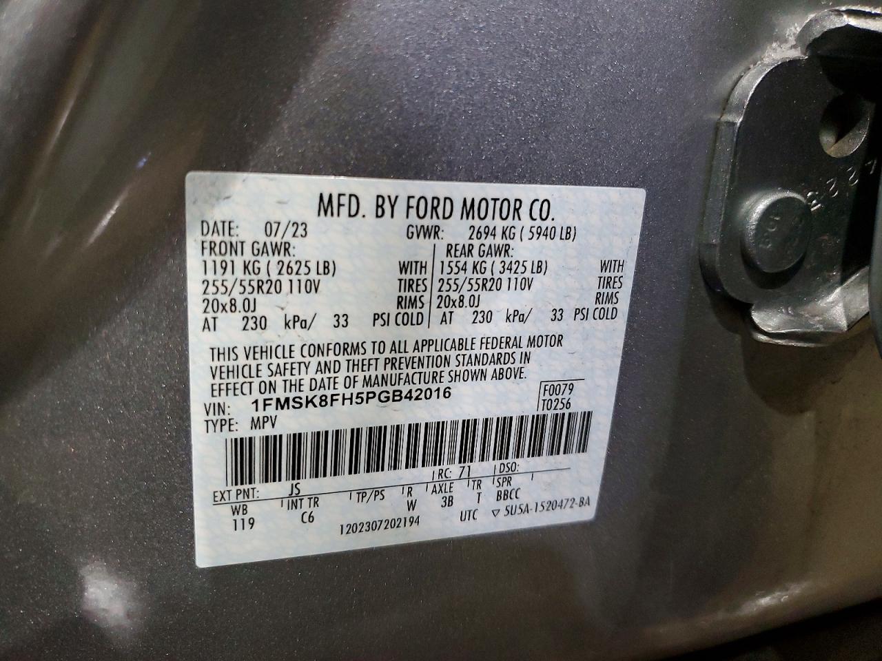 2023 FORD EXPLORER LIMITED photo 14