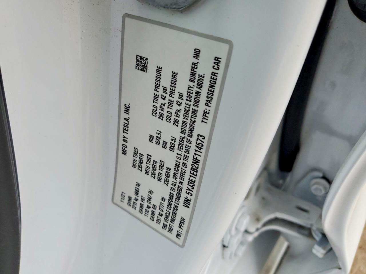 2022 TESLA MODEL 3 photo 12