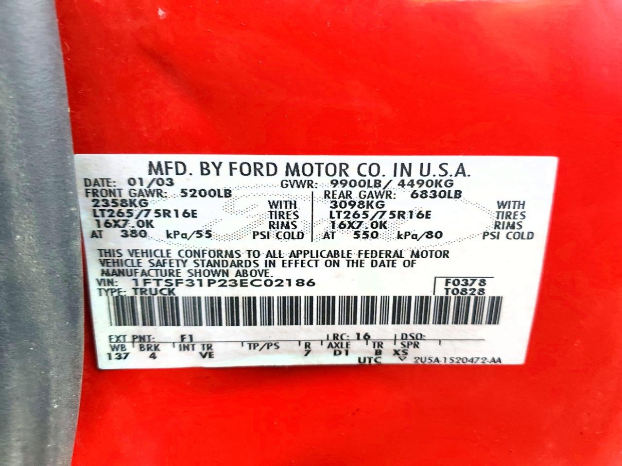 2003 FORD F350 SRW SUPER DUTY photo 13