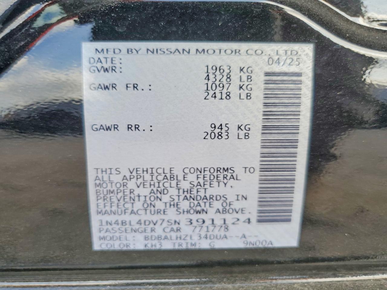 2025 NISSAN ALTIMA 2.5 SV photo 12