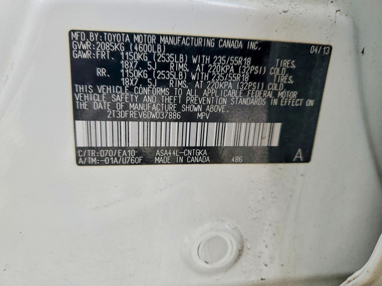 2013 TOYOTA RAV4 LIMITED photo 13