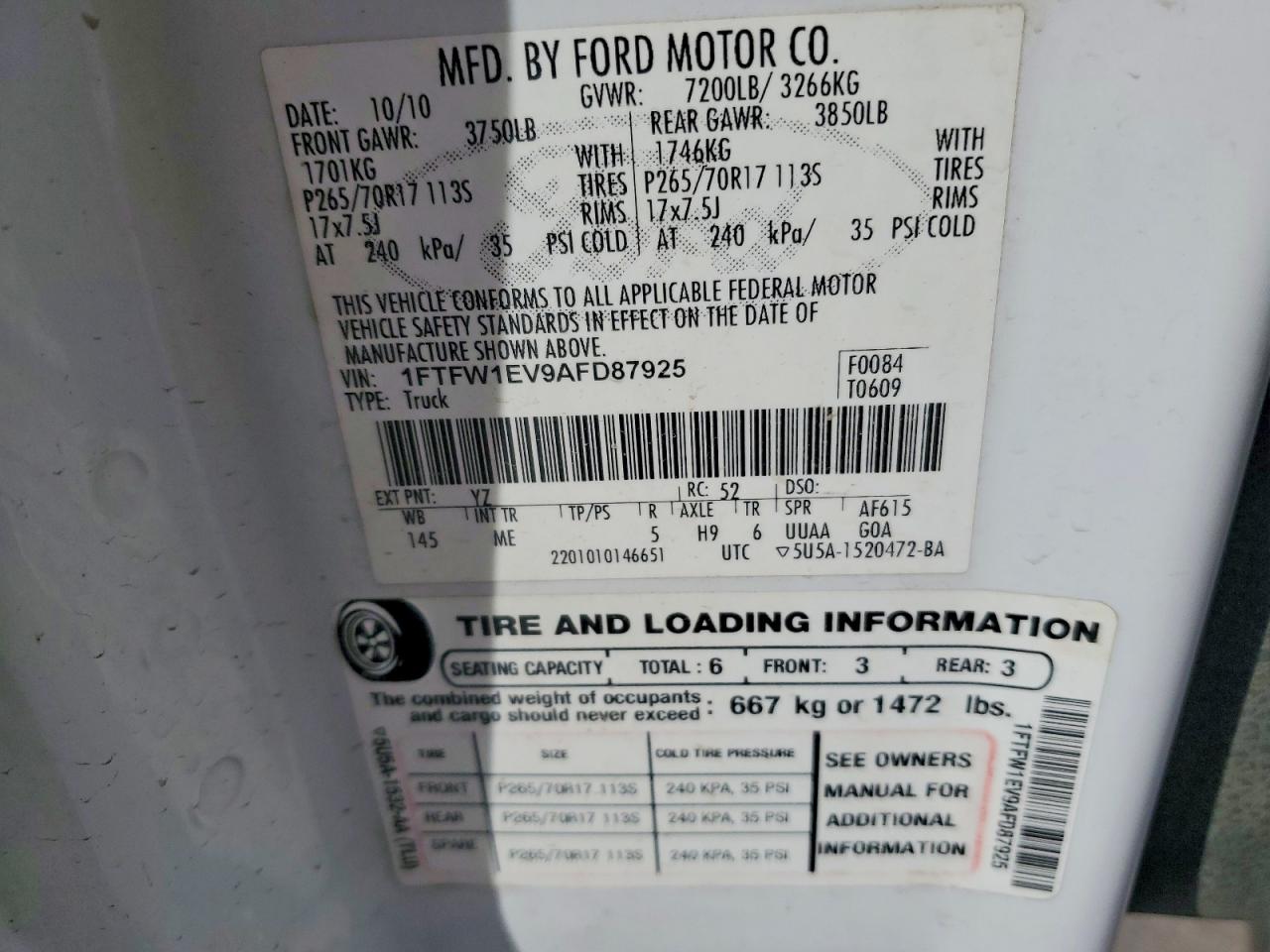 2010 FORD F150 SUPERCREW photo 12