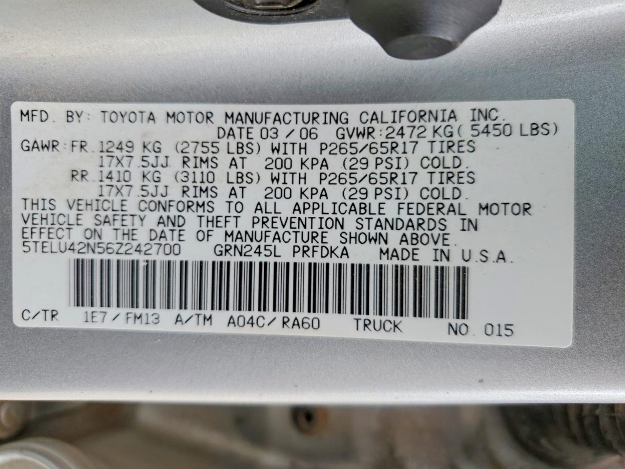2006 TOYOTA TACOMA DOUBLE CAB photo 13