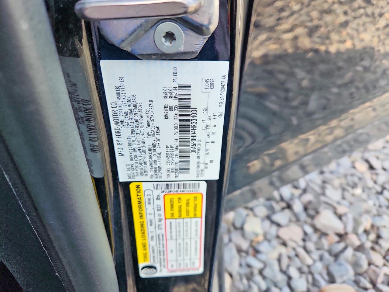 2017 FORD FUSION SE photo 12