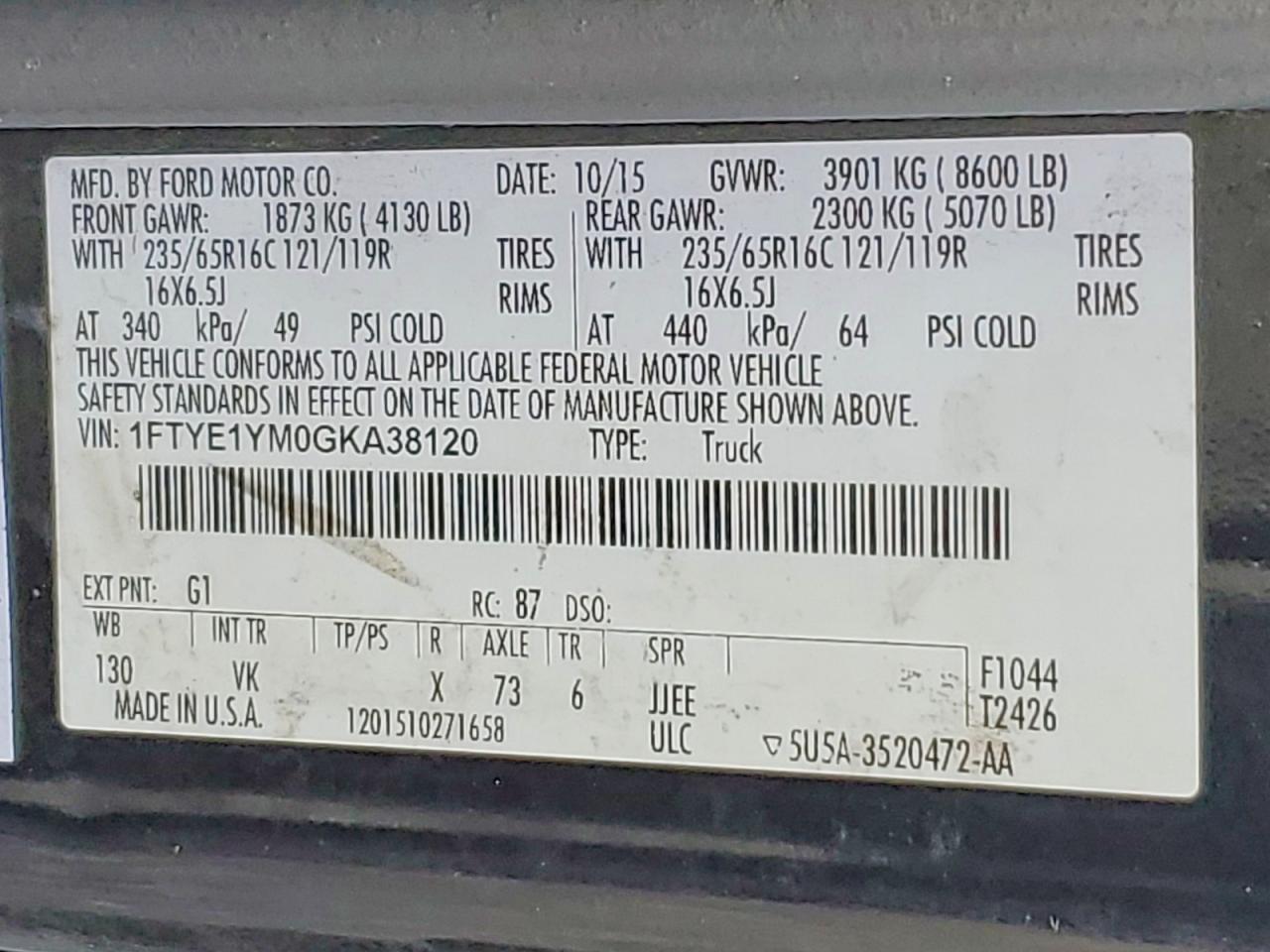 2016 FORD TRANSIT 150 DELIVERY VAN photo 14