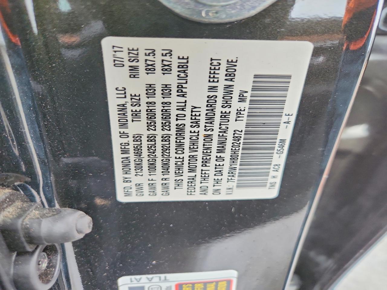 2017 HONDA CR-V EXL photo 13
