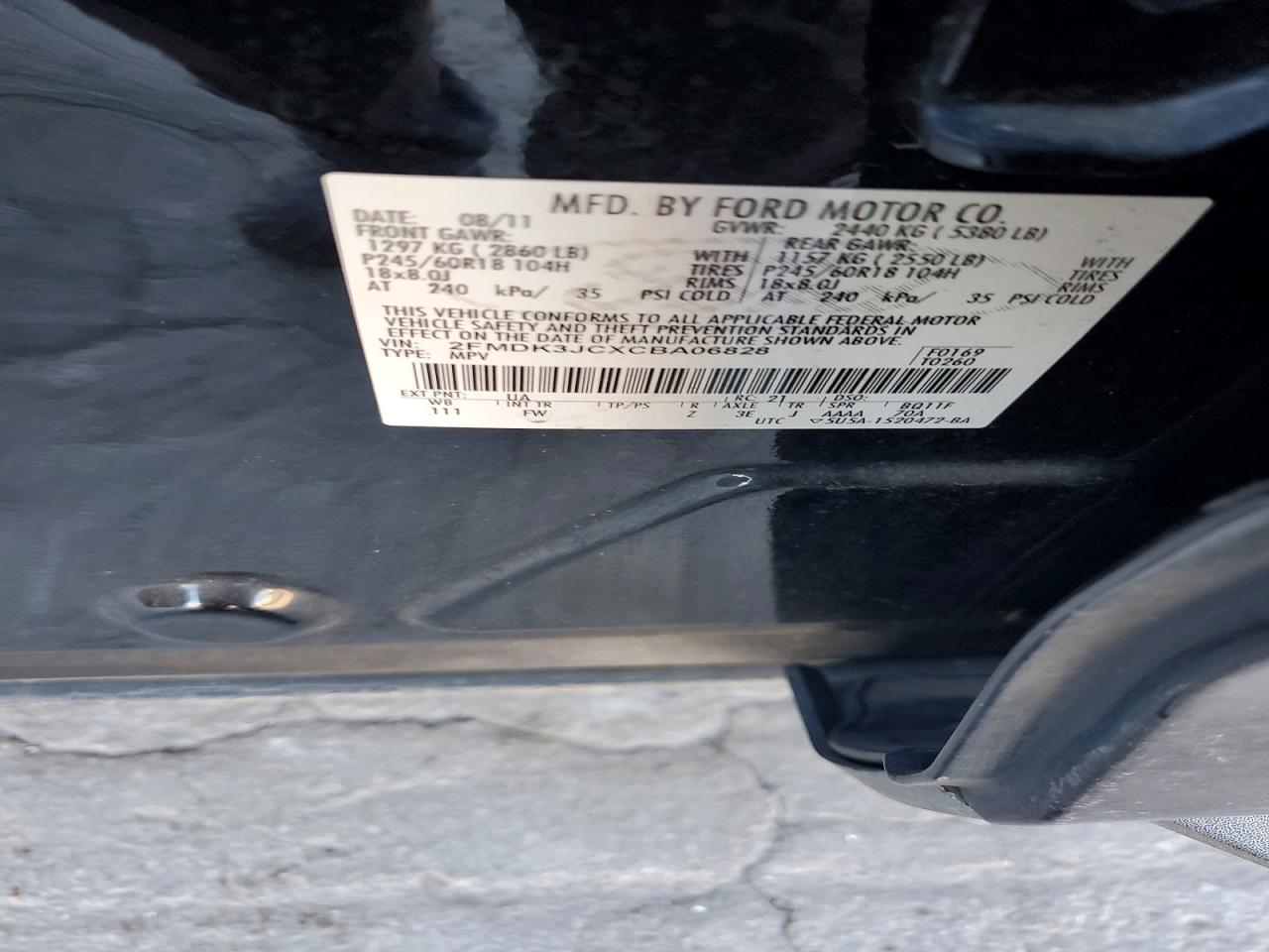 2012 FORD EDGE SEL photo 13