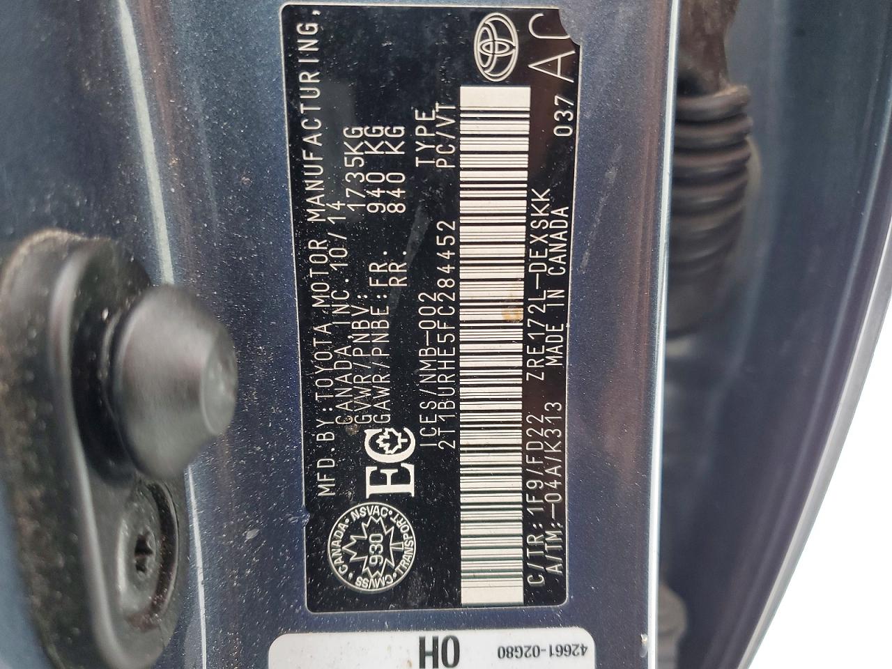 2015 TOYOTA COROLLA L photo 13