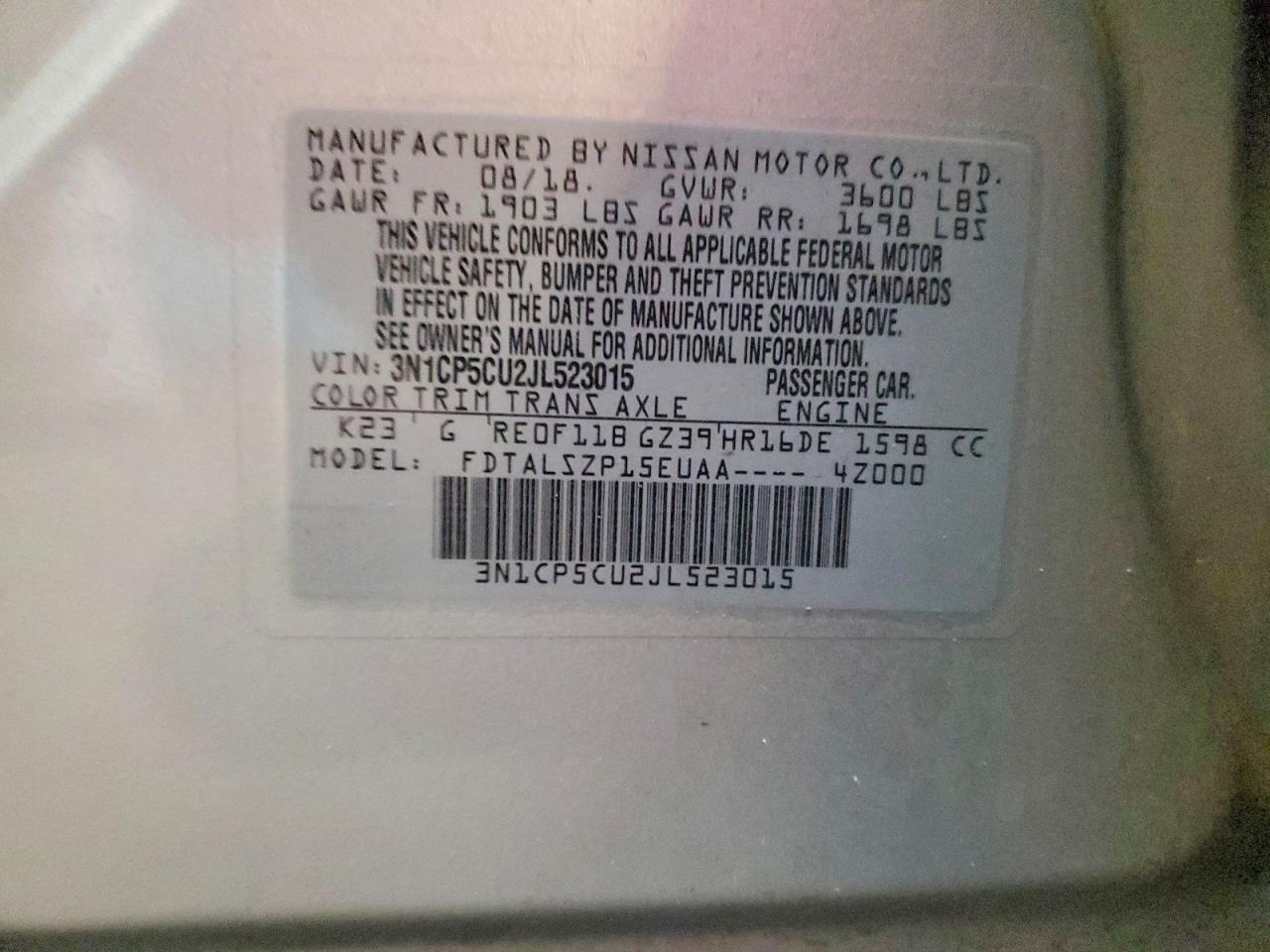 2018 NISSAN KICKS S photo 13