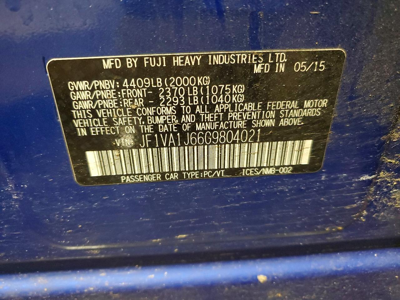 2016 SUBARU WRX LIMITED photo 12