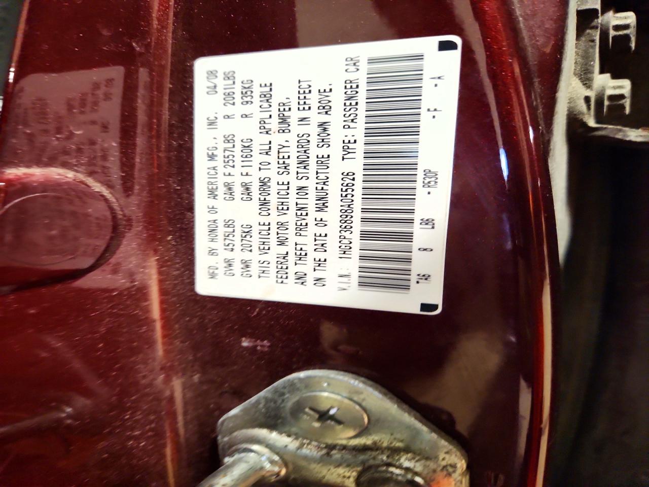 2008 HONDA ACCORD EXL photo 12