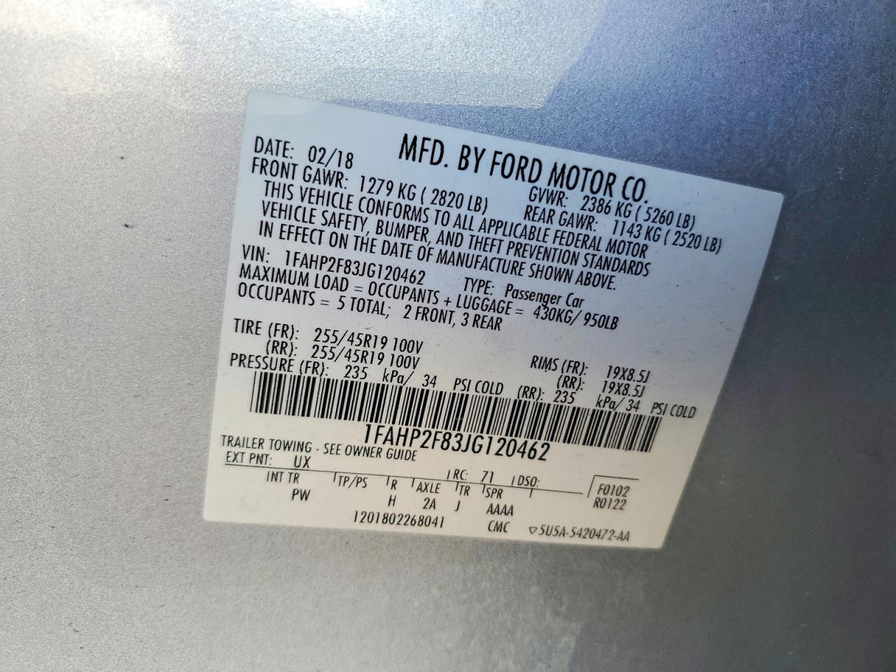 2018 FORD TAURUS LIMITED photo 12