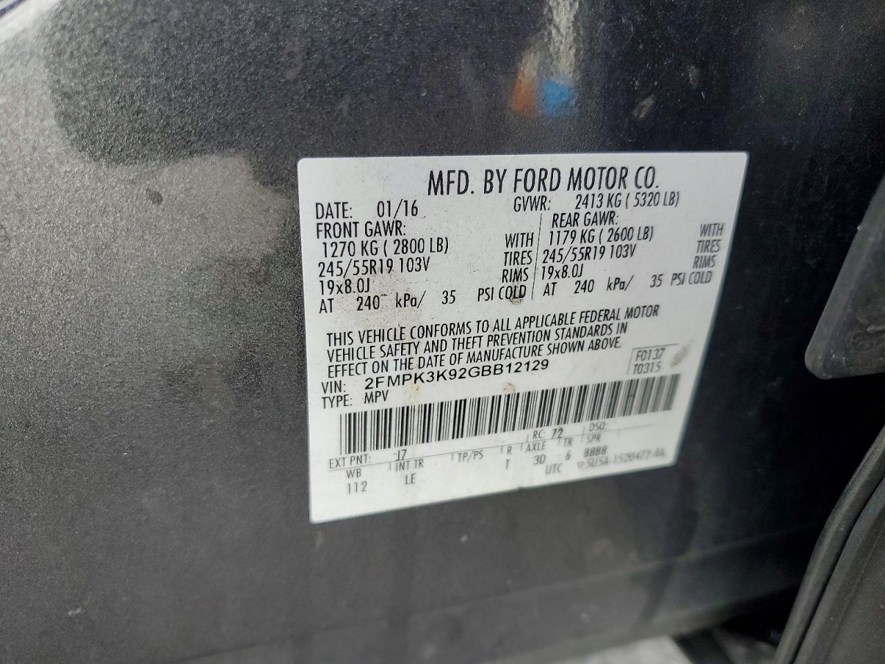 2016 FORD EDGE TITANIUM photo 14