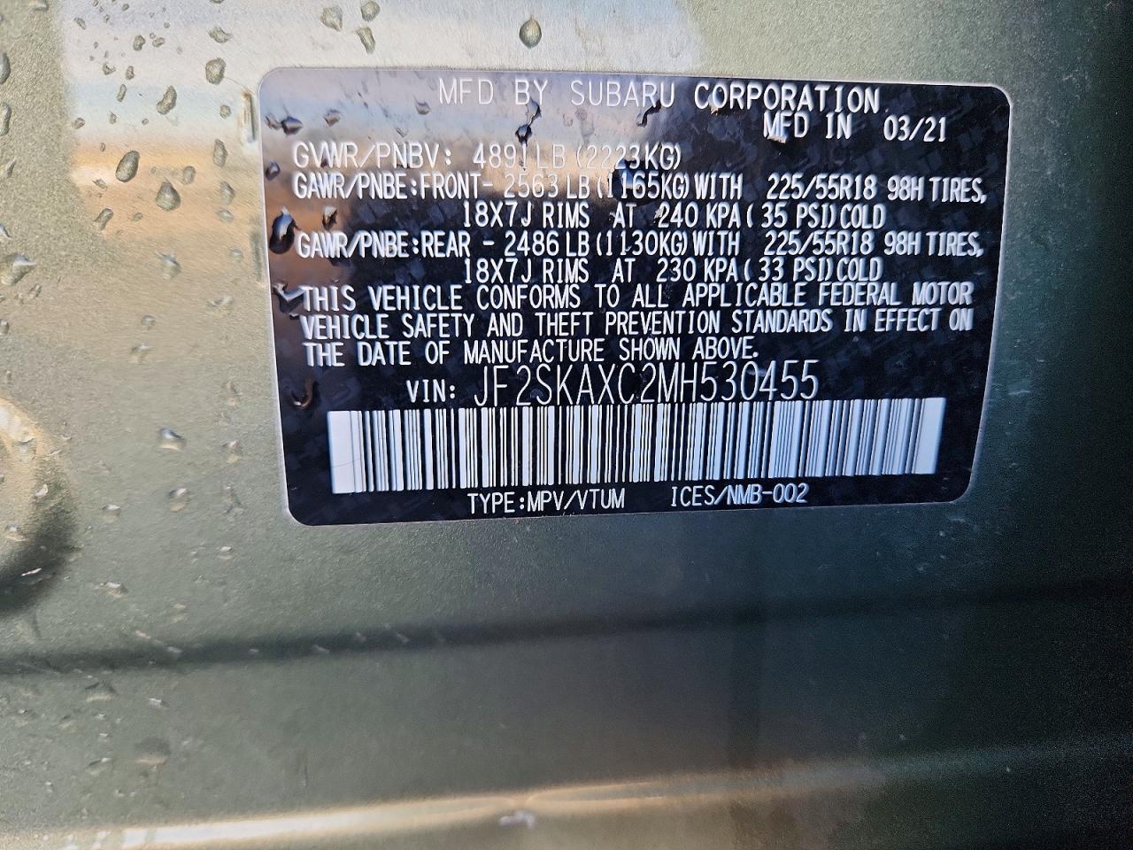 2021 SUBARU FORESTER TOURING photo 14