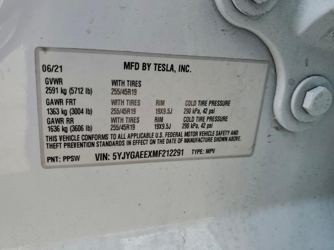 2021 TESLA MODEL Y photo 12