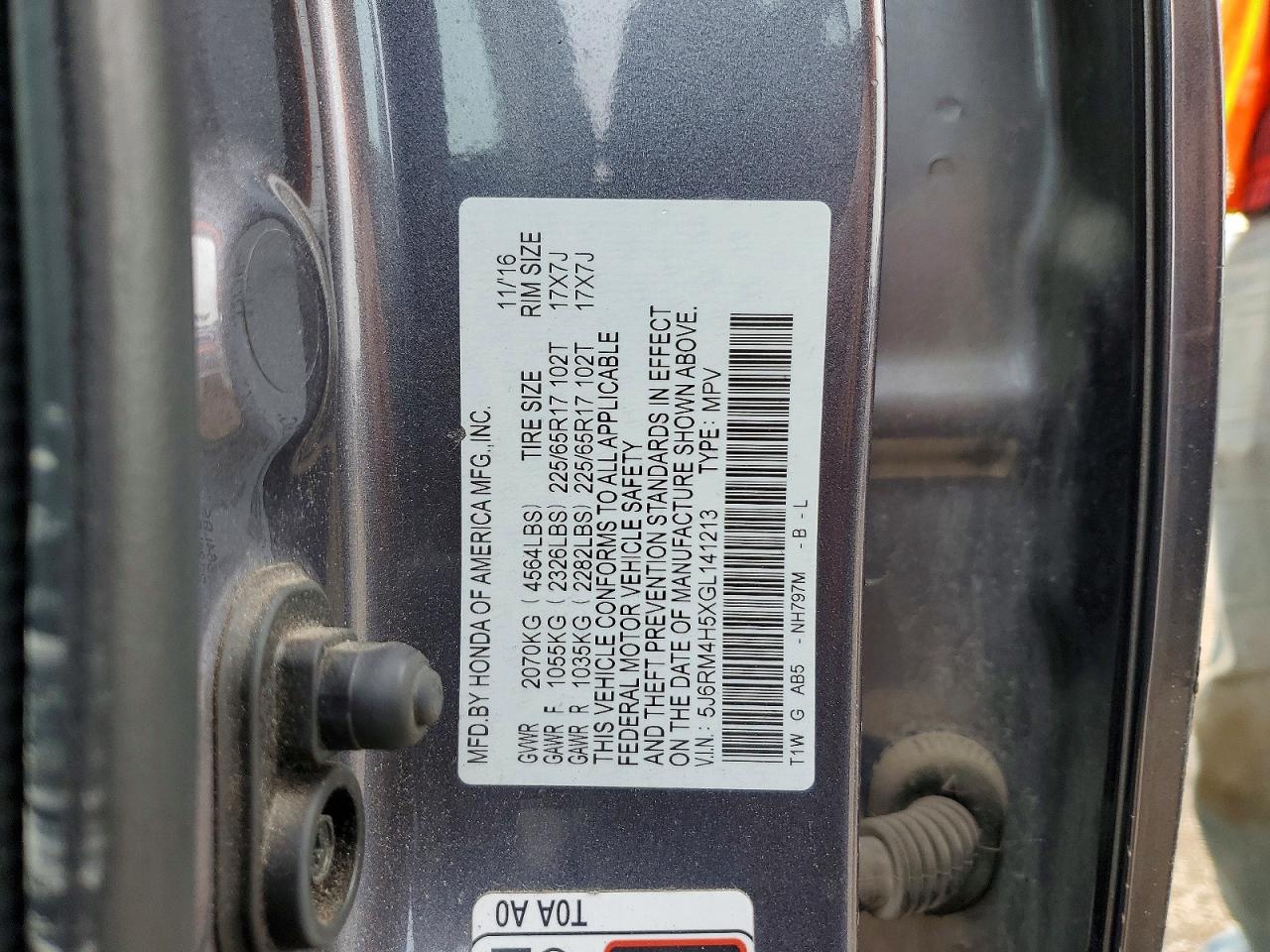 2016 HONDA CR-V EX photo 13