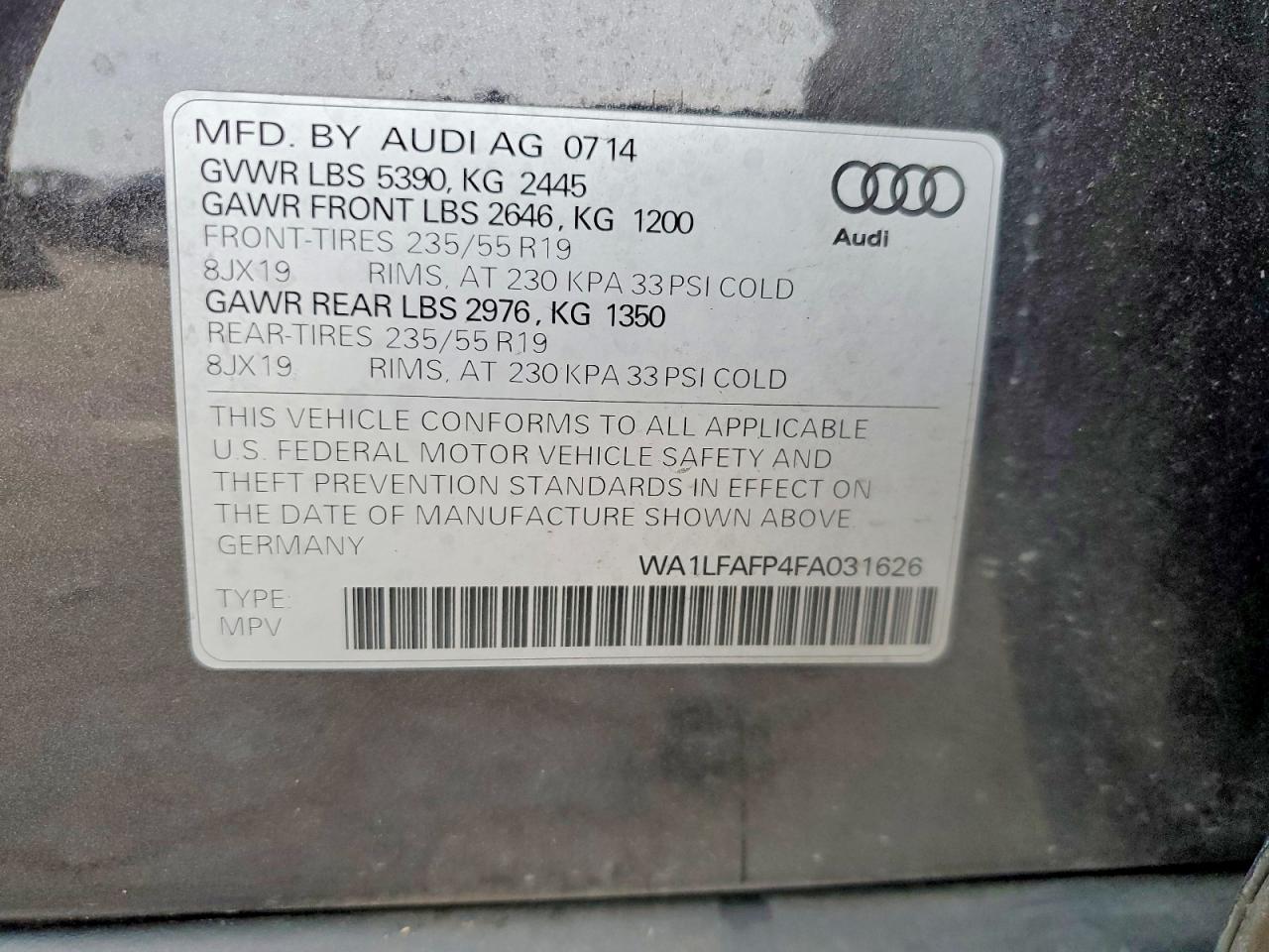 2015 AUDI Q5 PREMIUM PLUS photo 12
