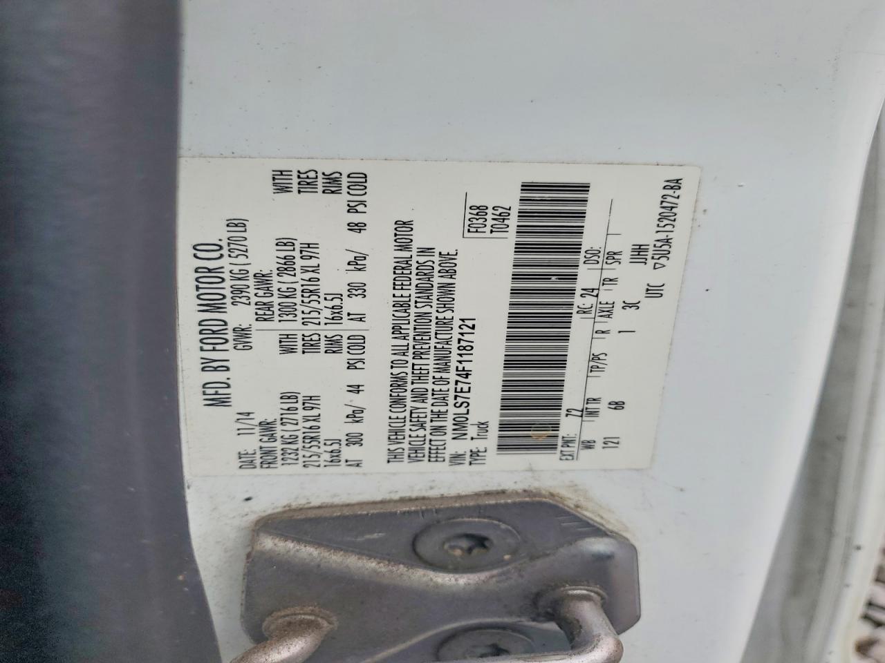 2015 FORD TRANSIT CONNECT XL photo 14
