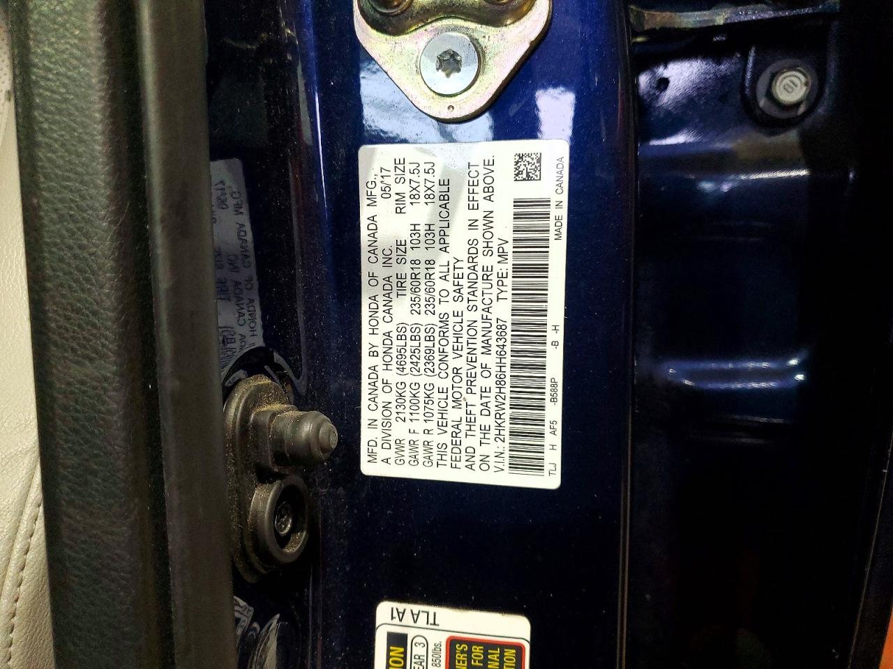 2017 HONDA CR-V EXL photo 13