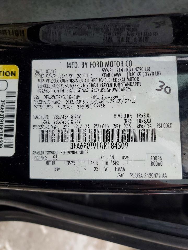 2016 FORD FUSION SE photo 12
