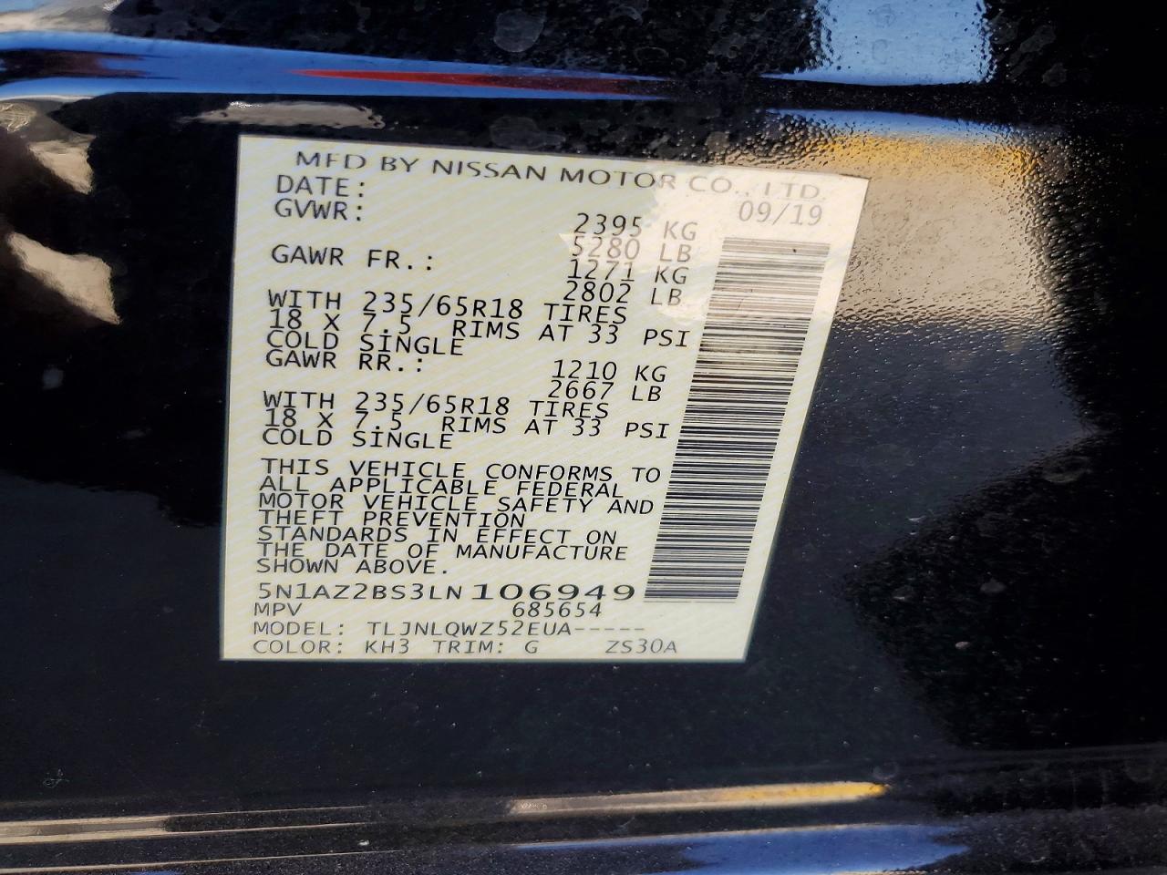 2020 NISSAN MURANO SV photo 14