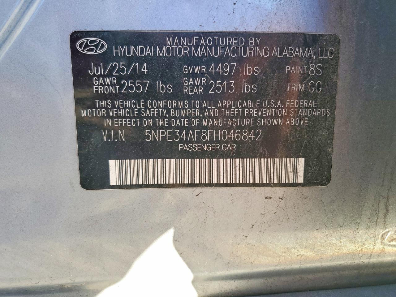 2015 HYUNDAI SONATA SPORT photo 5