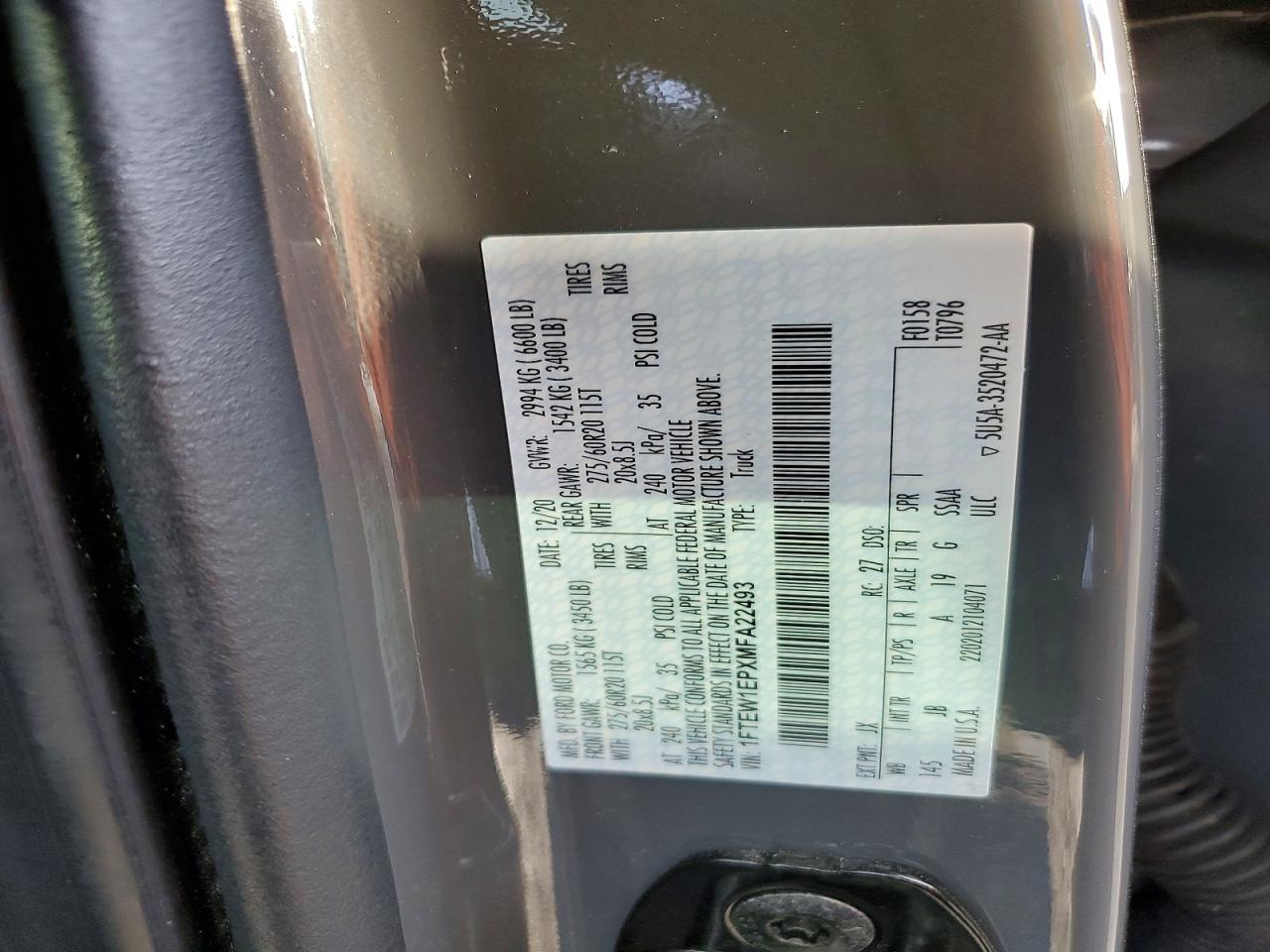 2021 FORD F150 SUPERCREW photo 13