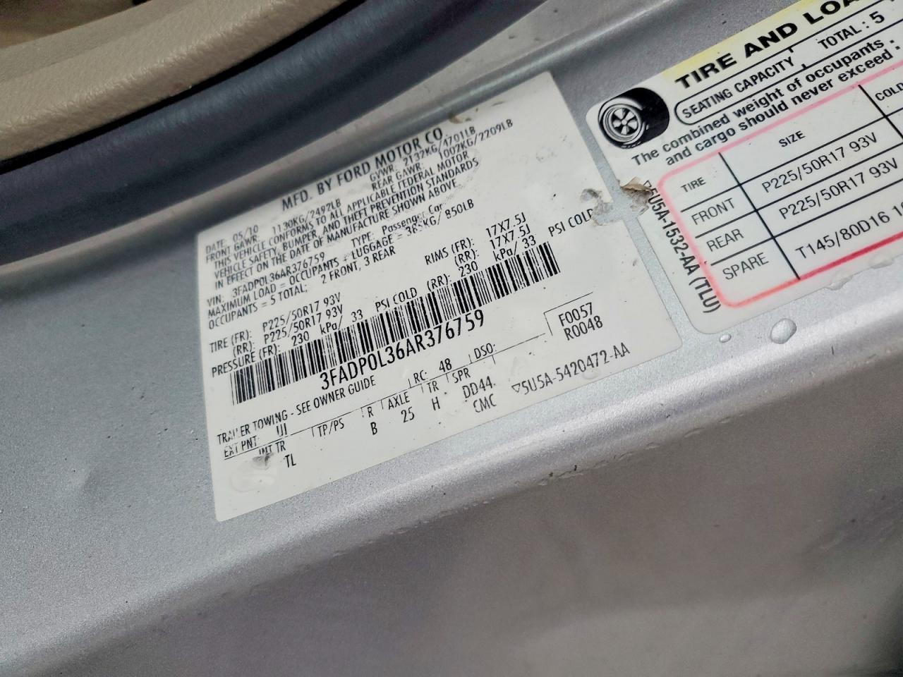 2010 FORD FUSION HYBRID photo 12