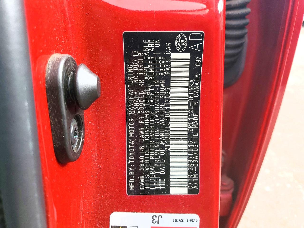 2013 TOYOTA COROLLA BASE photo 12