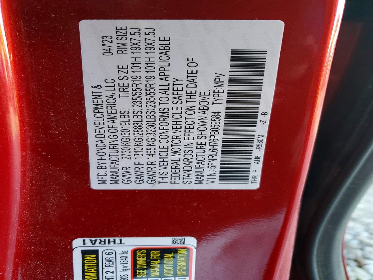 2023 HONDA ODYSSEY SPORT-L photo 26