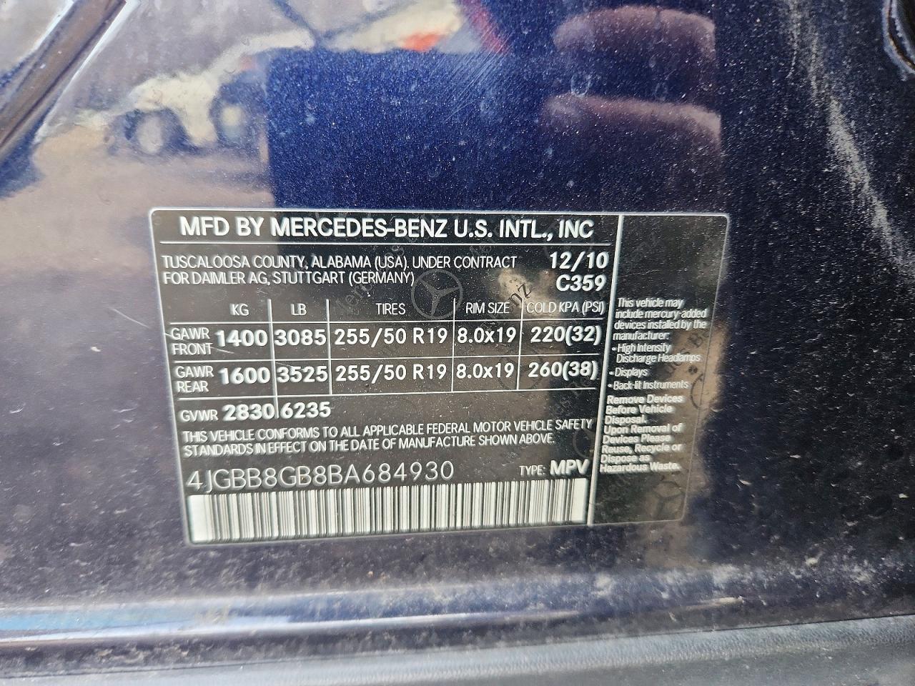 2011 MERCEDES-BENZ ML 350 4MATIC photo 14