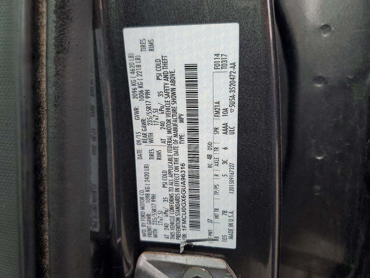 2016 FORD ESCAPE SE photo 13