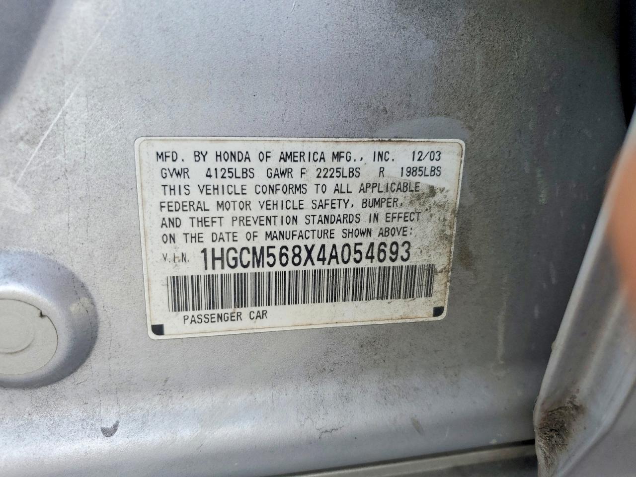 2004 HONDA ACCORD EX photo 12