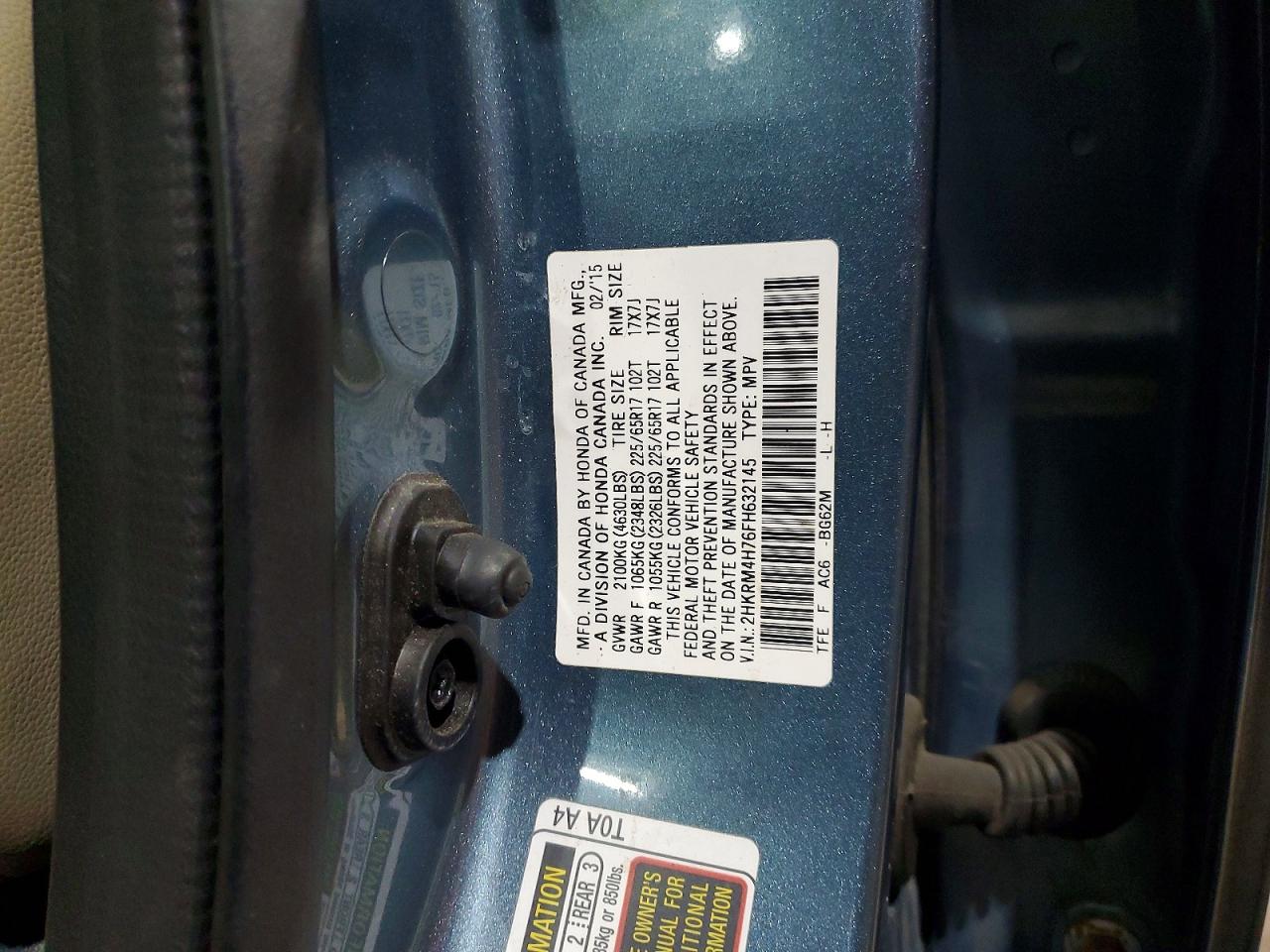2015 HONDA CR-V EXL photo 14