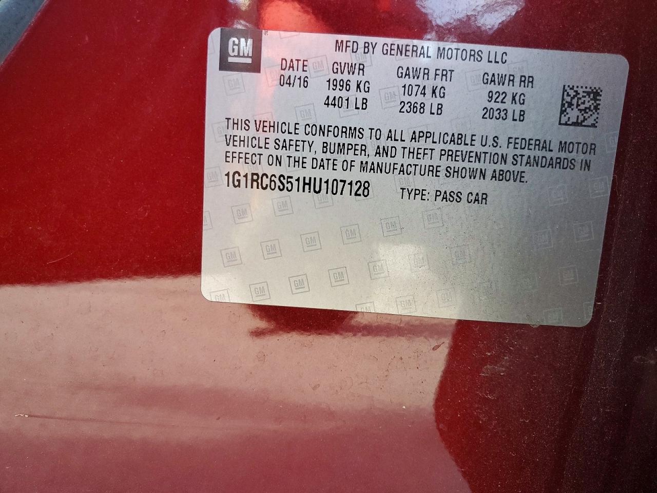 2017 CHEVROLET VOLT LT photo 12