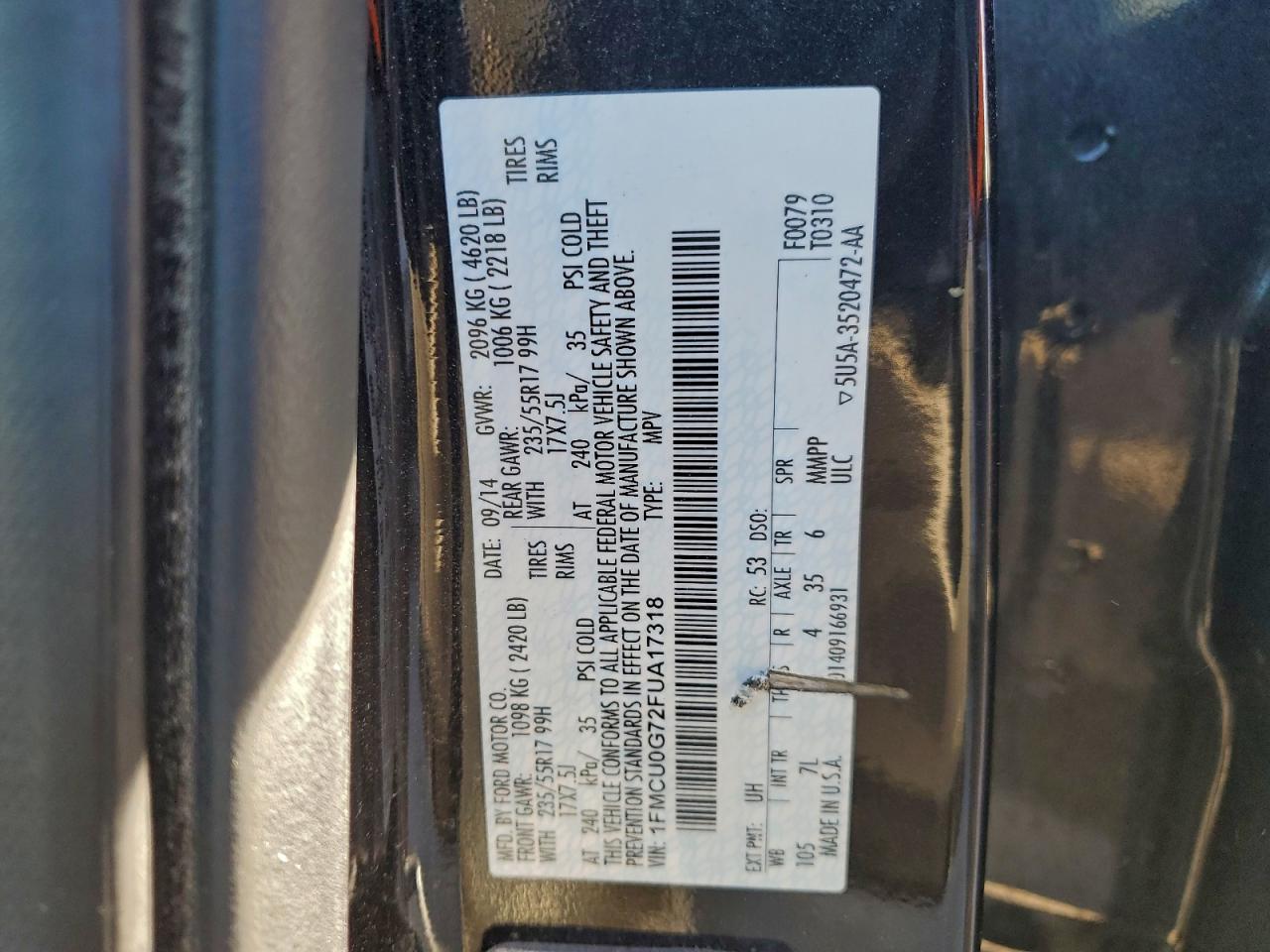 2015 FORD ESCAPE SE photo 13