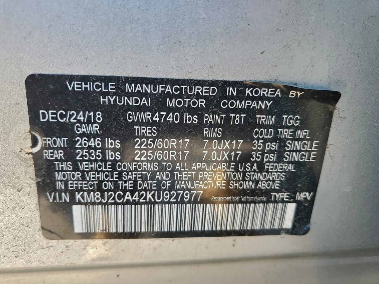 2019 HYUNDAI TUCSON SE photo 13