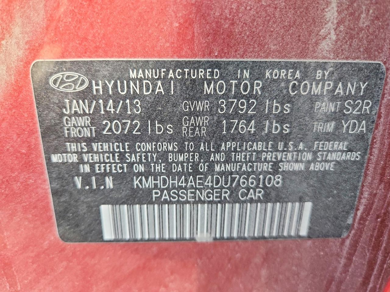 2013 HYUNDAI ELANTRA GLS photo 12