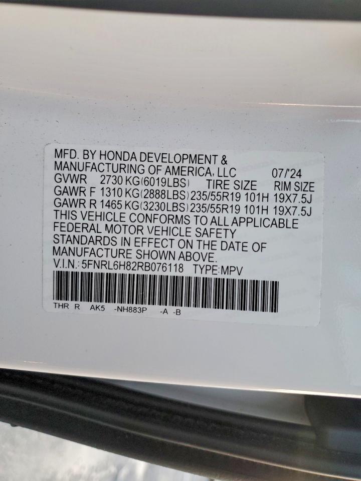 2024 HONDA ODYSSEY TOURING photo 13