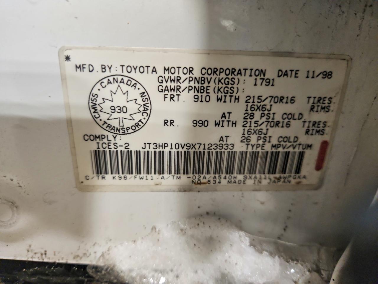1999 TOYOTA RAV4 photo 13