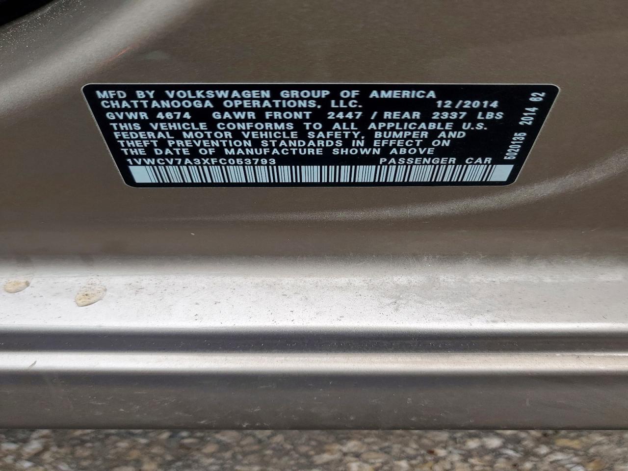2015 VOLKSWAGEN PASSAT SEL photo 12