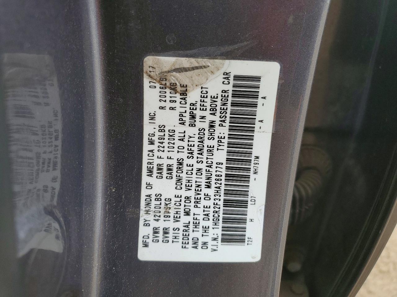 2017 HONDA ACCORD LX photo 12